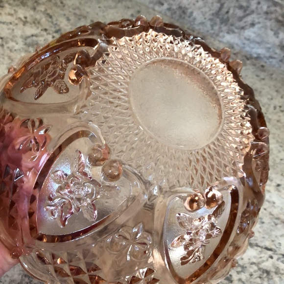 Cabbage Rose Depression Glass Bowl